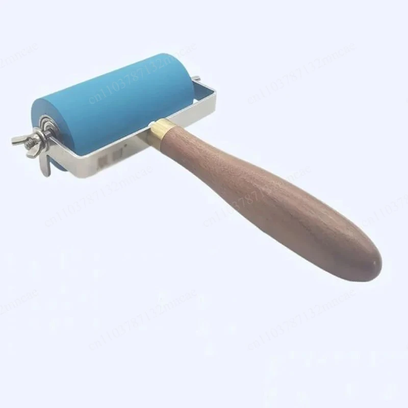 Printing Ink Roller - 100MM Rubber Brayer for Printmaking, Relief Printing, Woodblock & Etching Press, with Sandalwood Handle