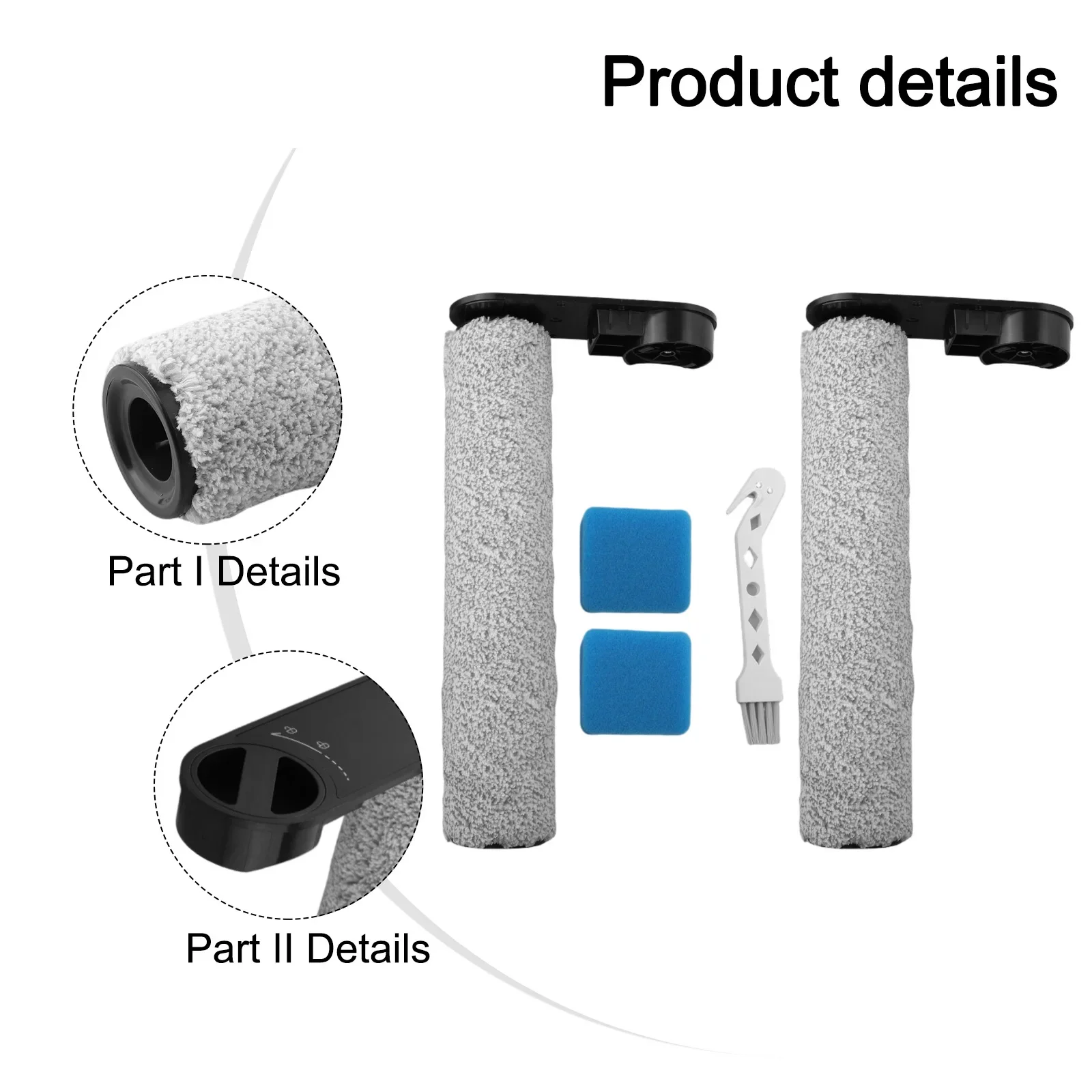 Schwamm Pinsel Roller Für Eureka NEW430 Für JONR ED12 Zubehör Kit Für Böden Holz Marmor Staubsauger Ersatzteile