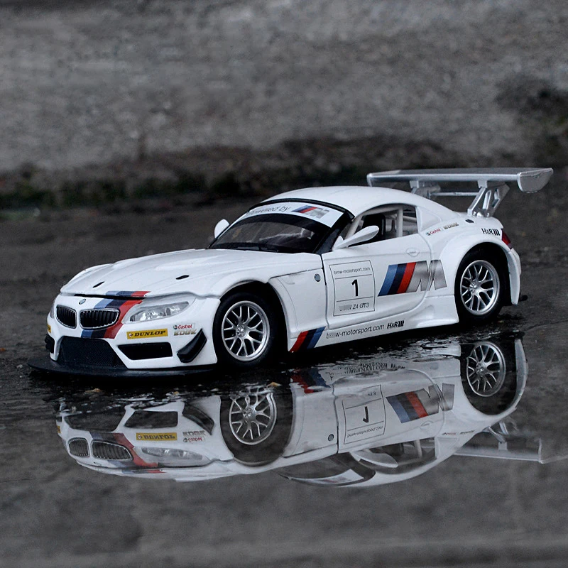 1:24 BMW Z4 GT3 IM Free Wheeling High Light Sport Racing Car Model Toy Diecast Metal Alloy Miniature Replica