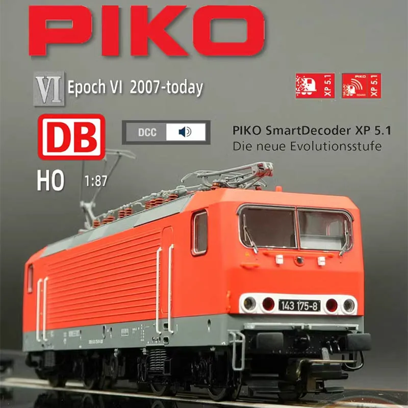 HO Type 1/87 Train Model PIKO 51728 BR143 Electric Locomotive Digital Sound Effect (DCC) German SLRS Sixth Generation Rail Car