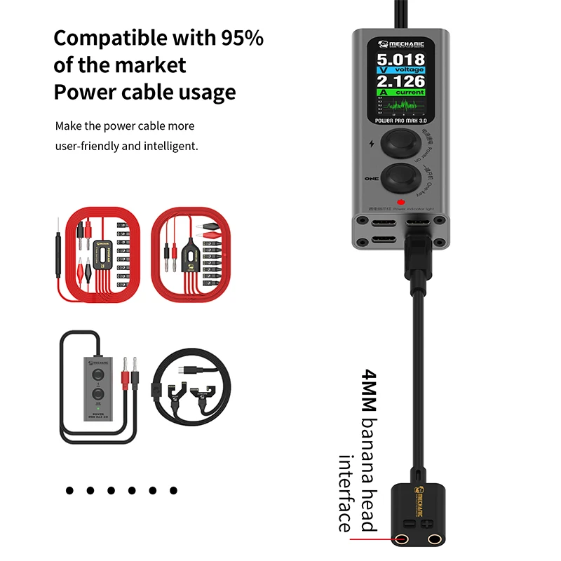 MECHANIC Power Pro Max 3.0 Smart Digital Display Power Supply with PC Sync Real Time Voltage Current Tester for Phone Repair