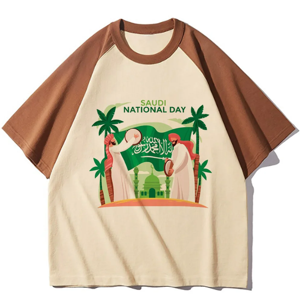 Saudi National Day t shirt women summer stretchy top girl anime streetwear designer clothes