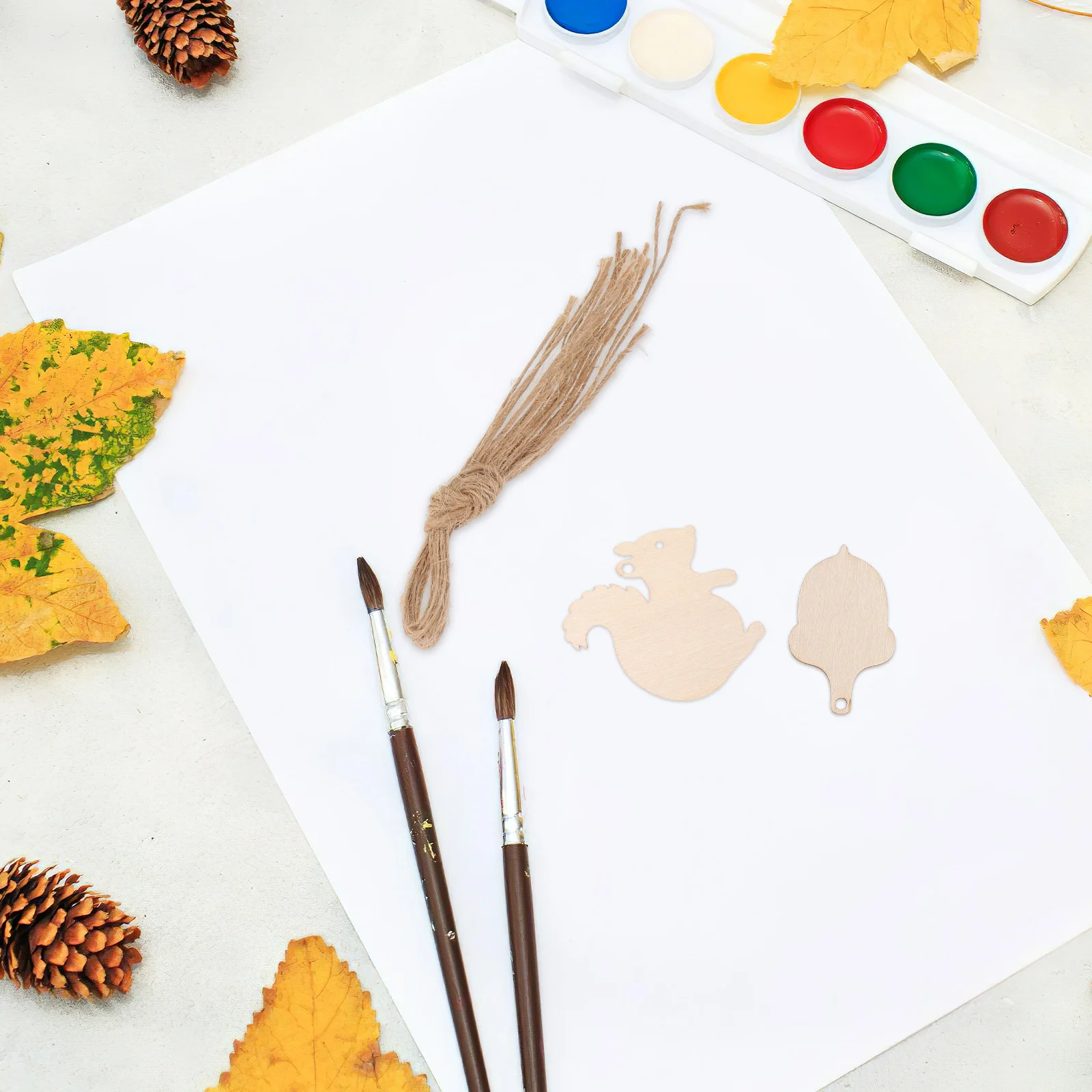 

36Pcs Unfinished Wooden Acorn Squirrel Ornaments Blank Wood Cutouts Rustic Farmhouse DIY Holiday Tree Decor Woodland Craft