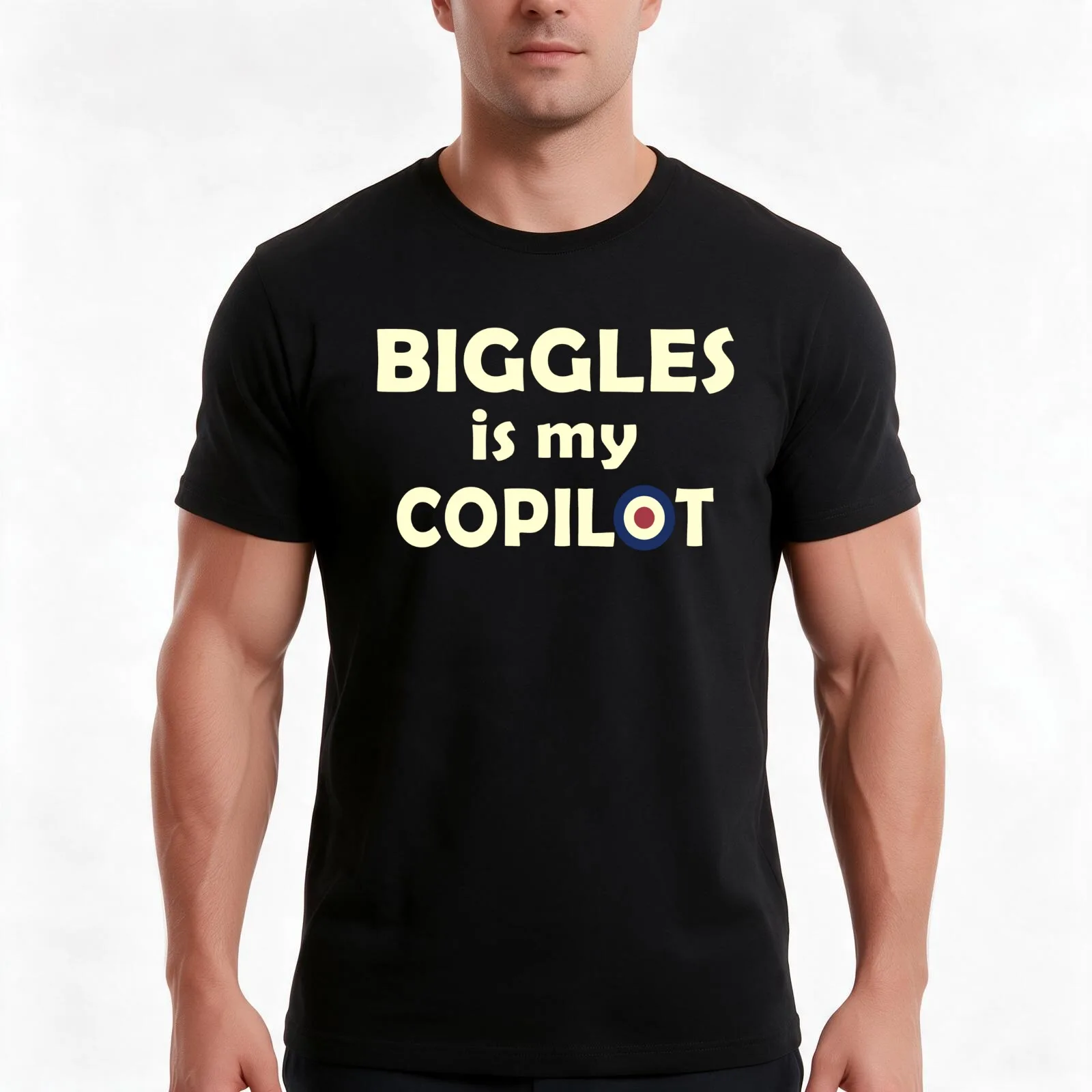 BIGGLES IS MY COPILOT T-Shirt Summer Casual Cotton Tee Oversized Streetwear Tops Vintage Graphic Print Unisex Men Women