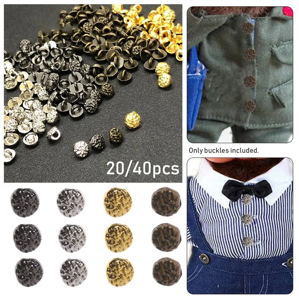 20/40szt Ładna dziewczyna Prezent Wzór Dekoracja Rzemiosło Metalowe klamry Odzież Klamra do szycia Mini guziki DIY Doll Clothes