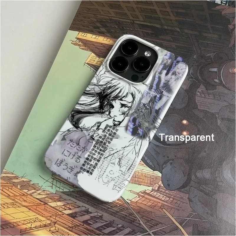 Y2K Collage Anime Fault Girl Art Trend Cartoon Creative Phone Case For iPhone 16 15 14 13 12 11 Pro XR Max 7 8 Plus MINI Cover - náhled 2