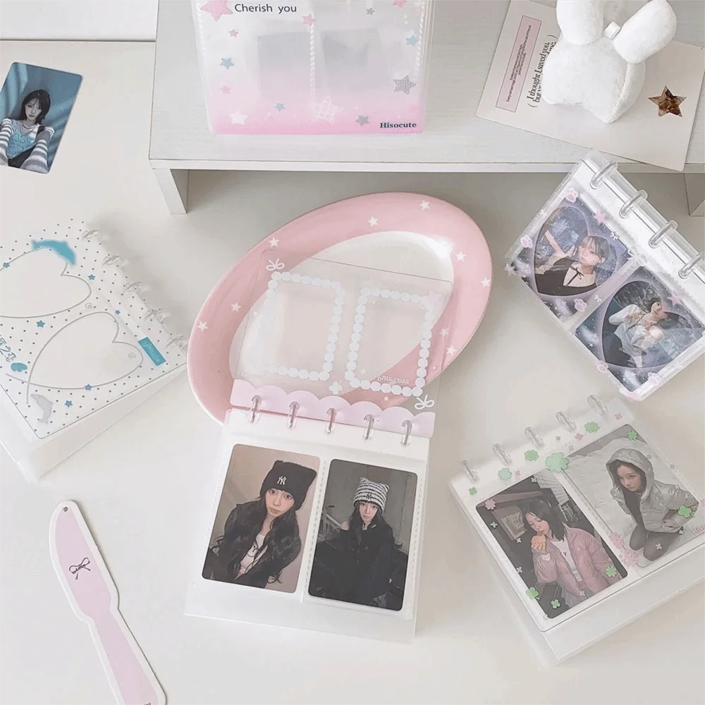 Cute Mushroom Hole Photocards Holder Loose Leaf 3 Inch Photo Album Vertical Transparent Bill Storage Booklet