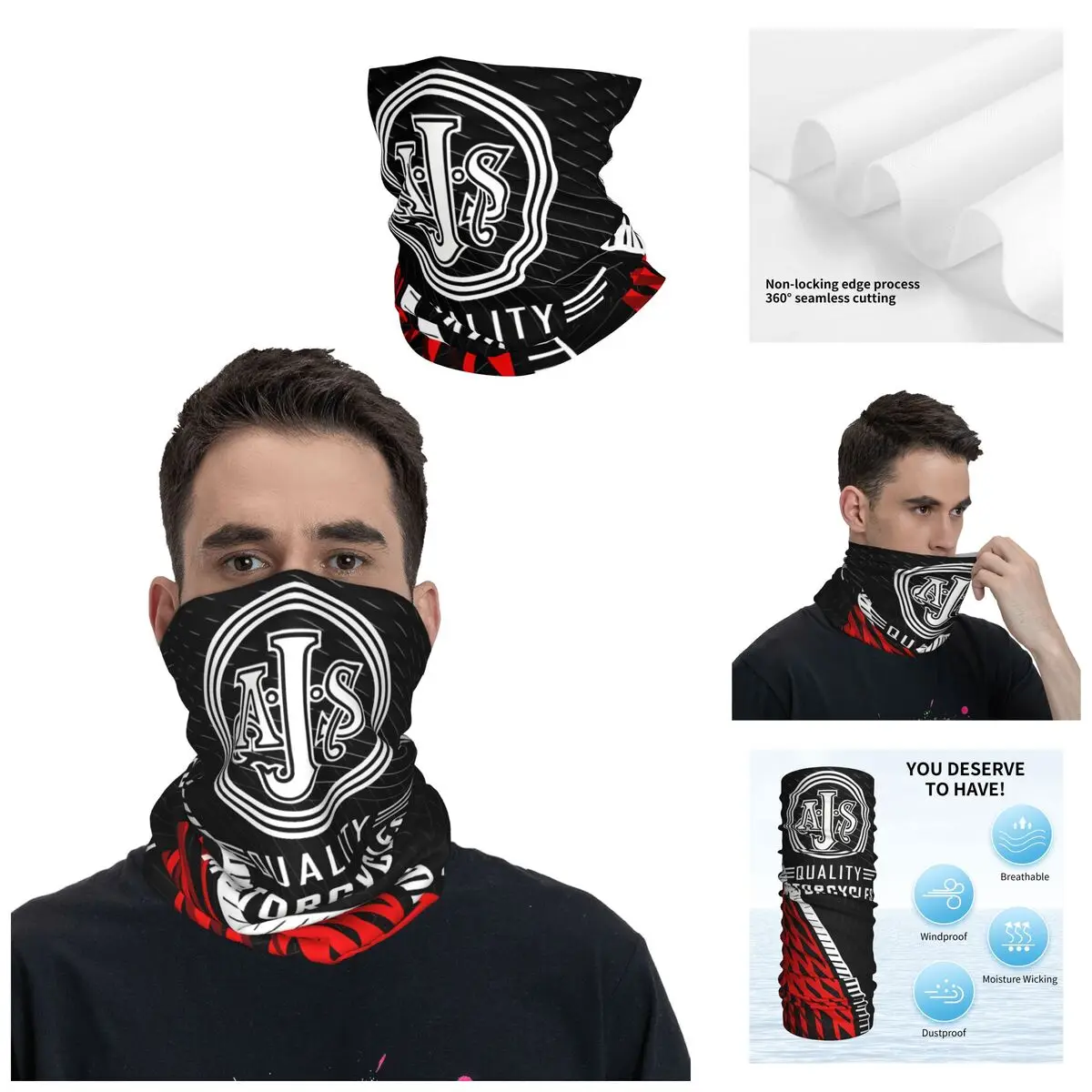 Eccentric Motocross Bandana Neck Gaiter Printed AJS Motorcycles Ltd Face Mask Hiking Unisex Adult All Season