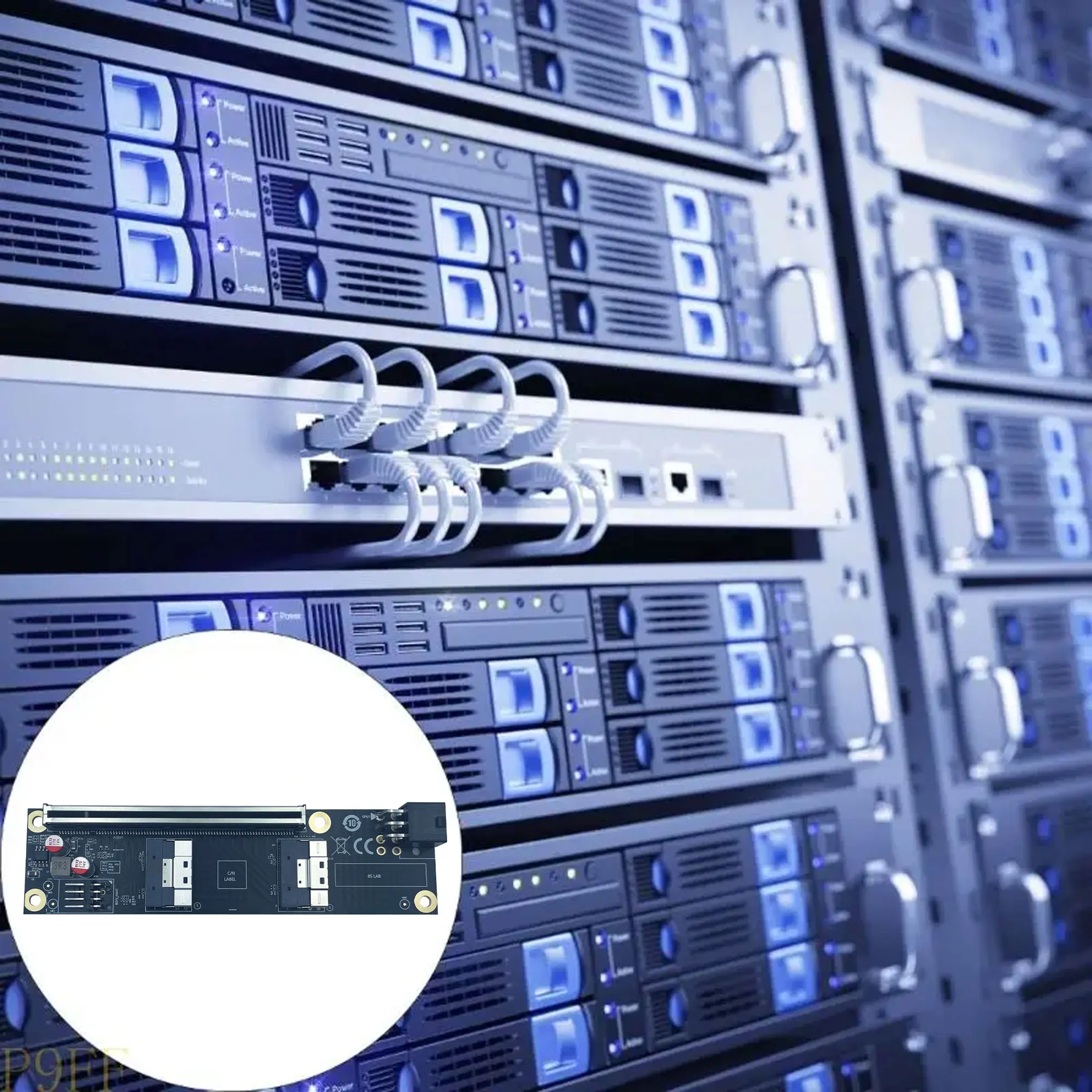 

Gen5 2 Port SlimSAS 8i to PCIe 5.0 x16 Adapter Expansion Card Riser Board SFF8654 for Graphics Card Network Card NVMe SSD U2 GPU