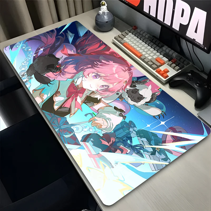 Mouse Pad Laptop Anime Extended Desktop Mat W-wuthering Waves Encore Computer Gamer Mousepad PC Gaming Accessories Keyboard Pad