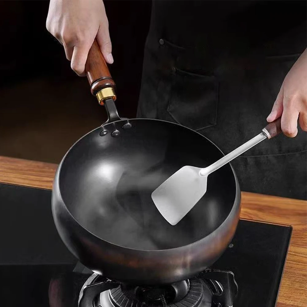 

24CM Nonstick Wok Flat Bottom Chinese Wok with Lid Non-Stick Pan for Home Camping Restaurant Hotel Kitchen