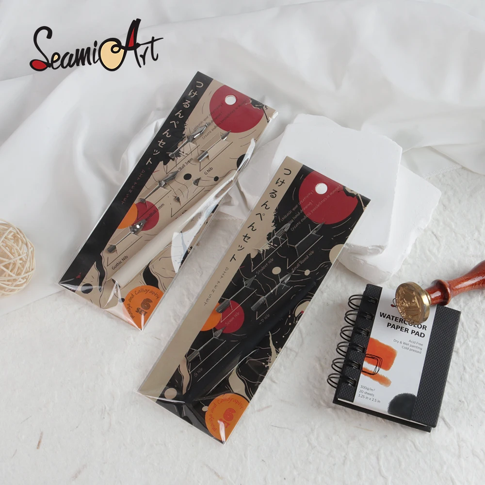SeamiArt 6pcs Dip Pen Set 5pcs Pen Nib and 1pc Pen Holder for Artist Anime Comic Calligraphy Art Supplies