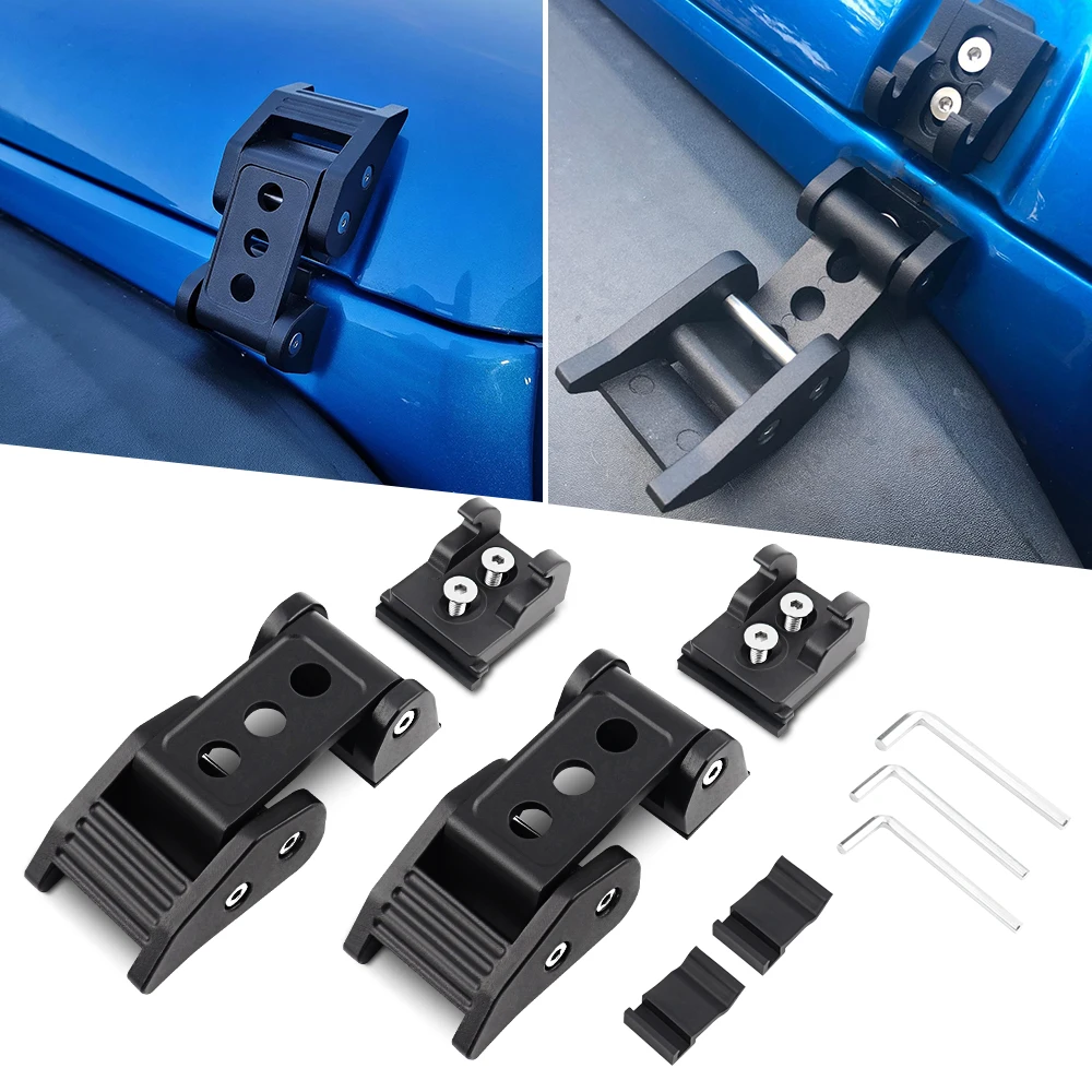 

for Jeep JK Hood Catch Latches Clamp Hood Bonnet Fastener for Jeep Wrangler JK JKU 2007-2018 Hood Latches Lock Catch Kit Black