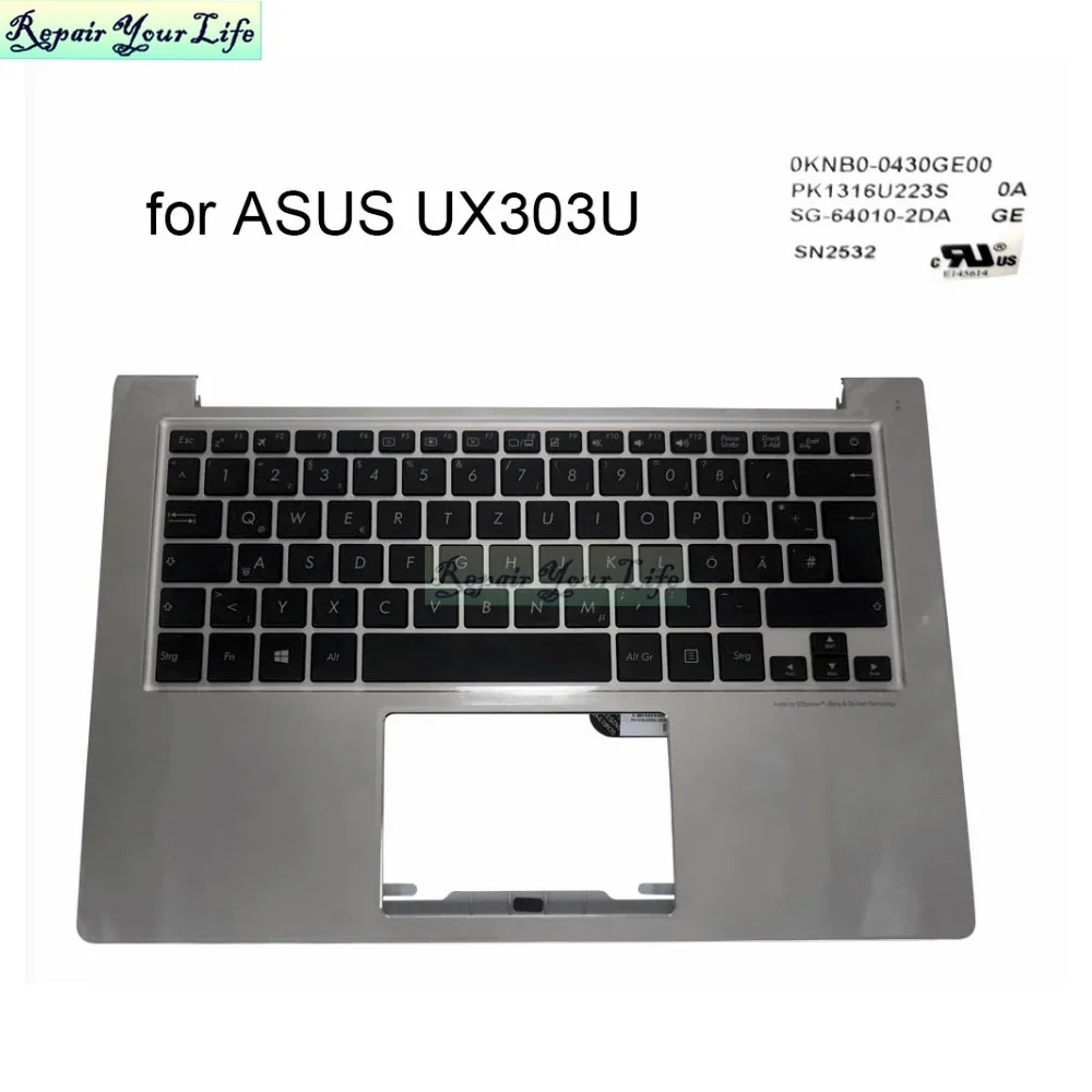 

US German Palmrest Keyboard for ASUS UX303 UX303U Zenbook UX303UA UX303UB 90NB08V5-R32GE0 90NB08U3-R32KO0 13NB04R5AM0402