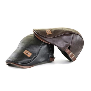 Echte männliche Ledermützerhut, einstellbar, heiß, hochwertige Retro -Kappe, Herrenmode, Herbst, Winter, 2024 8 Hauptverkäufe Herrenbauer Leder - №3