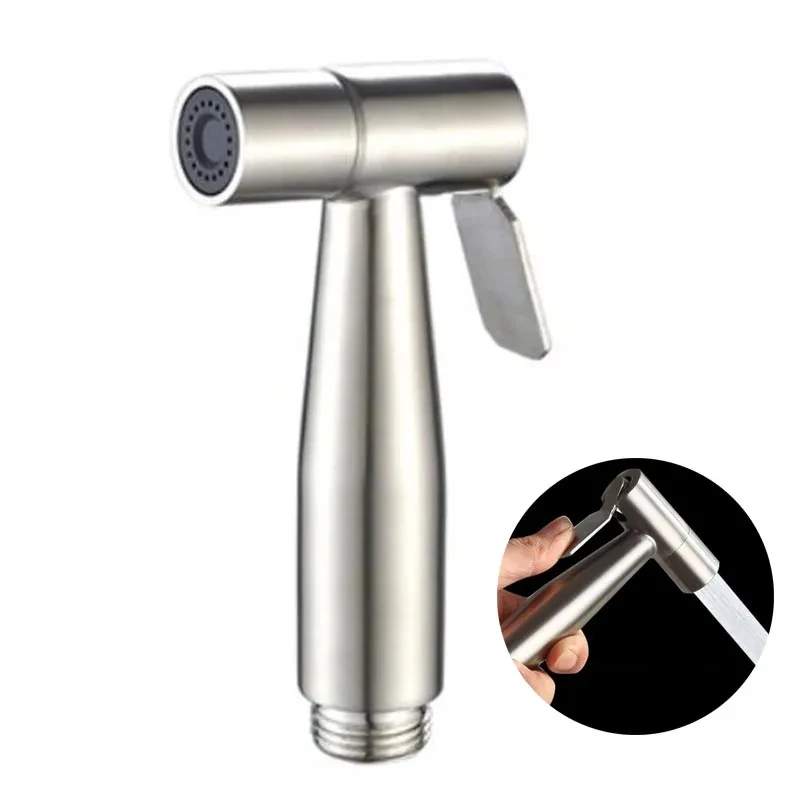 Bathroom Handheld stainless steel washbasin faucet manual spray shower toilet nozzle self-cleaning bathroom fixture