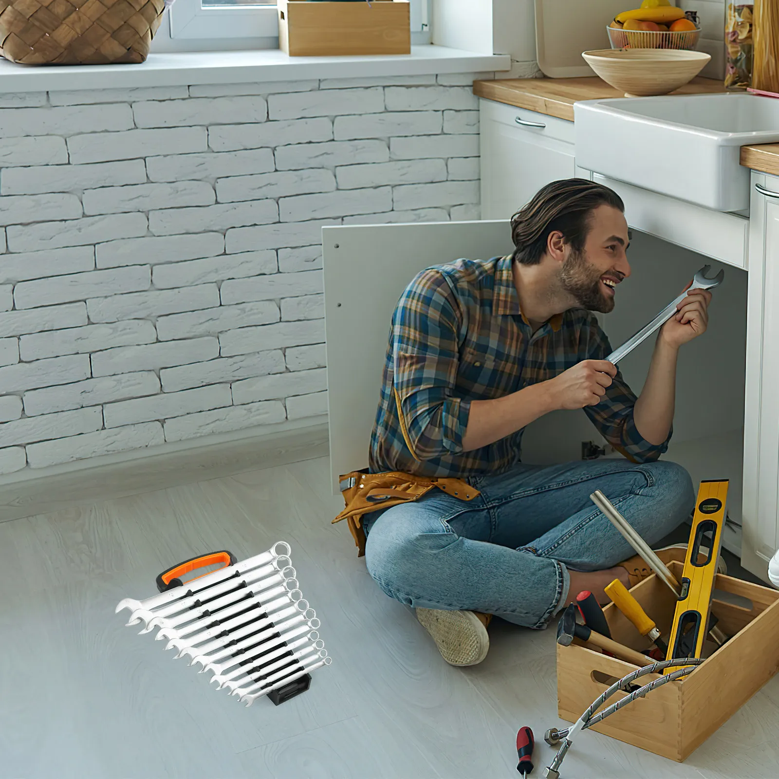 

Органайзер-держатель для гаечных ключей на 12 мест, 12 слотов, кронштейн для хранения инструментов для мастерской, дома, гаража, офиса