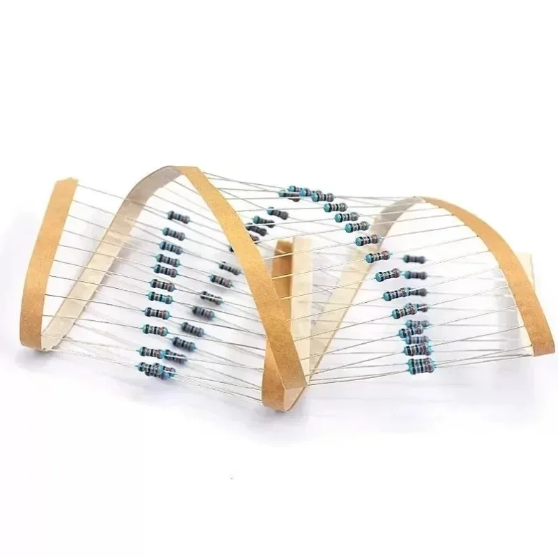 5000 قطعة/الوحدة 1/6 واط معدن مقاوم من غشاء 1% خمسة ألوان حلقة DIP المقاوم 1R-10 متر صندوق كامل