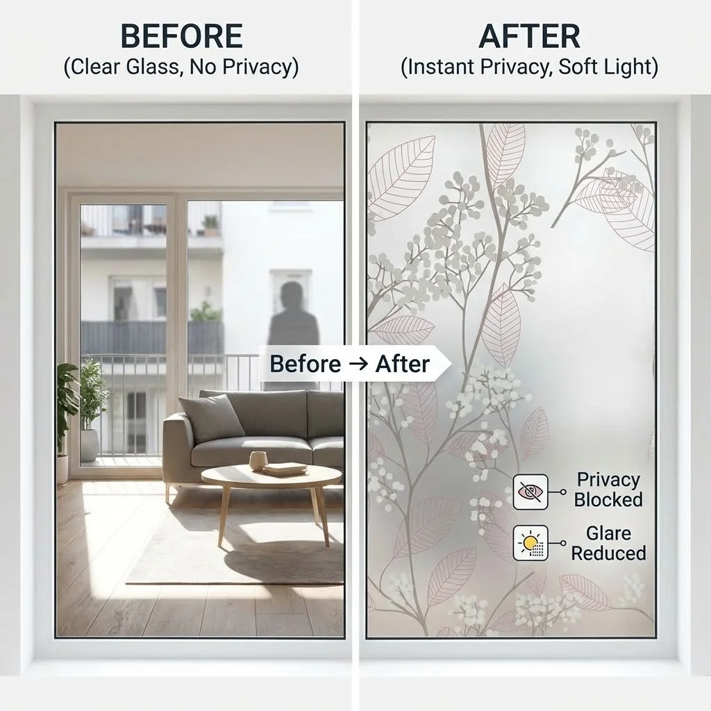 Floral Leaf Self-Adhesive Wind - огляд і ціна Window Insulation Film