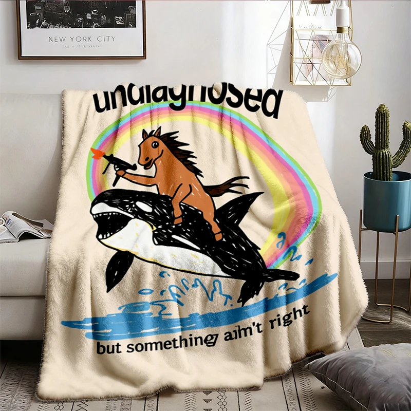 Undiagnosed But Something Ain't Right Flannel Blanket, Funny Meme Throw, Gen Z Humor Gift