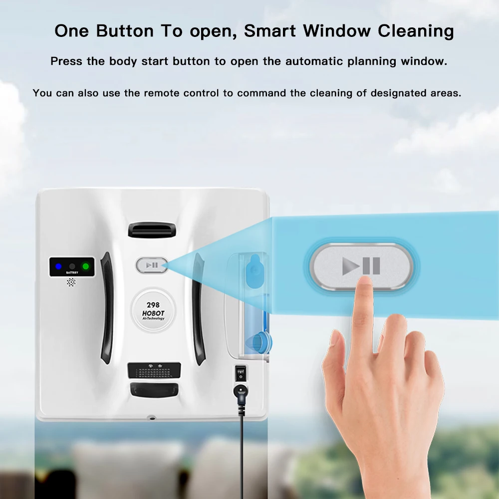 Hobot 298 Window Cleaner Robot Smart Life Windows Cleaner With Water Sprayer Auto Cleaning Smart Phone Control for Home vacuum