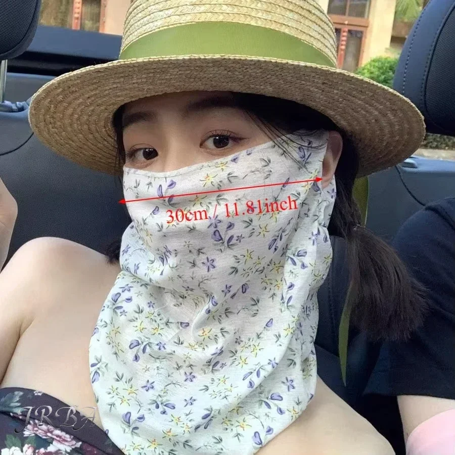 1Pc summer new full face sunscreen mask outdoor mask ear hook style image 5