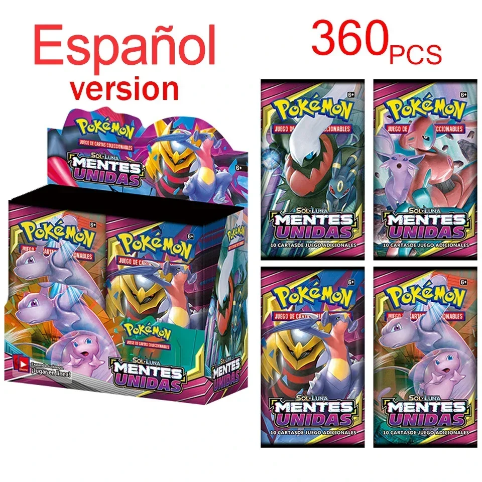 Hiszpańska wersja Pokémon TCG: Voltaje Vivio Mentes Unidas Booster Box Pokemon Cards Box Energy Kolekcjonerska karta