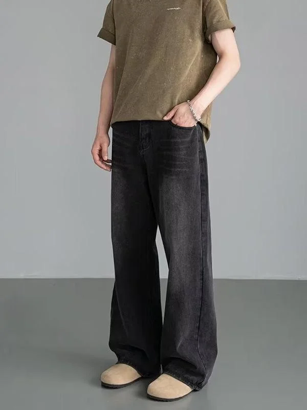 Waed الأمريكية الرجعية الرجال الجينز فضفاض مستقيم الساق CleanFit واسعة الساق السراويل الطويلة الخريف الشتاء جديد Sle عارضة الشباب Faion