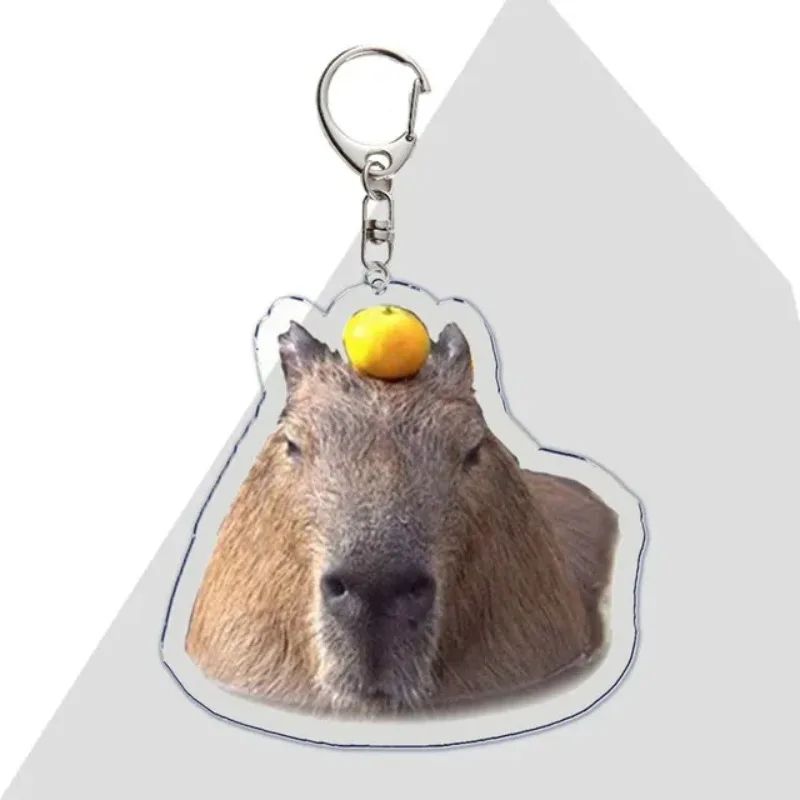1Pc Adorkable Fun Capybara Acrylic Meme Keychain Deco Creative Cute Animal Boys Girls Backpack Zipper Mobile Phone Case Pendant
