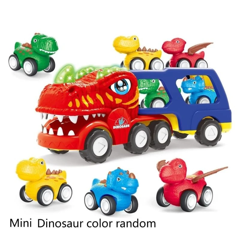 Kids Pocket Toy Double-Decker Dinosaur Transport Truck Car Toy Kindergarten Gift 15UB