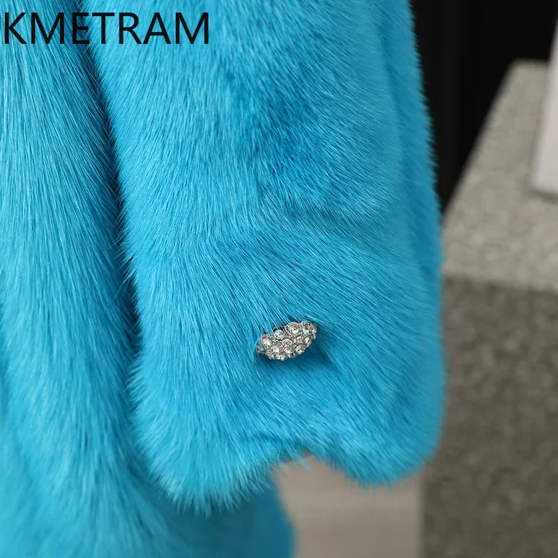 KMETRAM Real Whole Mink Women Fur Coat 2024 Luxury New in Outerwears Fashion Long Coats Winter Womans Clothing куртка женская