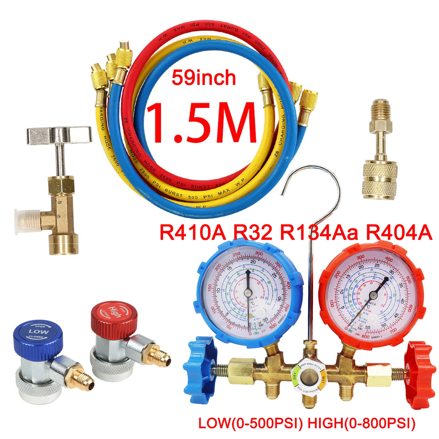 R404A R134a AC diagnostyczny zestaw mierników z rurkami rozgałęźnymi klimatyzacji czynnik chłodniczy z ciśnieniem fluorowym Tester miernika