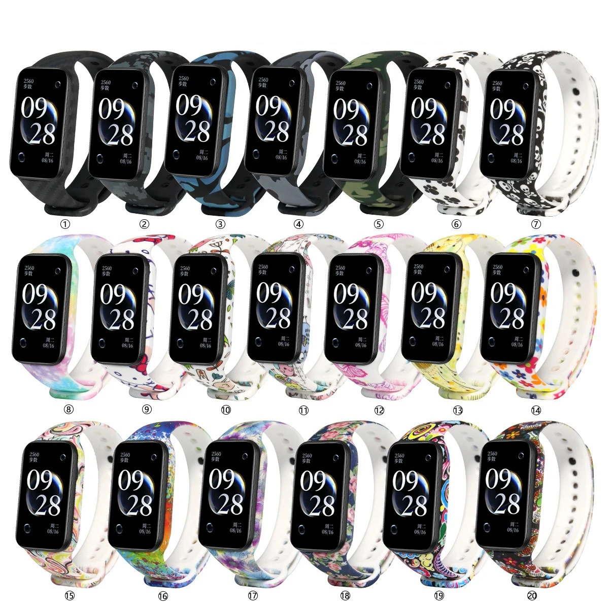 Colorful Printed Silicone Watch Strap Suit for Redmi Watch Band2 Painted Printed Silicone Wristband