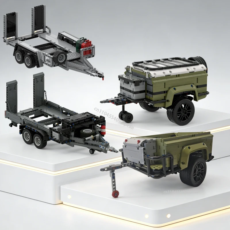 HOT MOC Creative Trailer Camping Off-Road for 42110 Modular Building Blocks Model DIY Educational Assembly Bricks Toy Boys Gifts