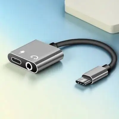 Image 7: Adaptateur 2-en-1 USB C vers prise jack 3,5 mm pour charge et microphone stéréo, en aluminium, Plug & Play pour 2 Xl U11
