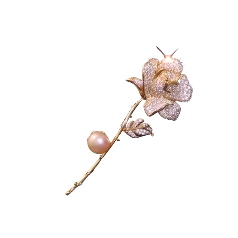 Retro Gold Rose Blume Brosche Brosche Brosche Design Sinn Nische Luxus Temperament Zubehör