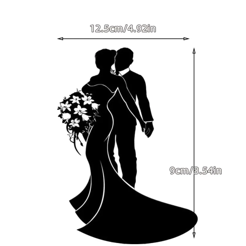 Schwarzer Acryl-Kuchenaufsatz „Mr. Mrs“, elegantes Braut- und Bräutigam-Paar für Hochzeit, Jahrestag, Valentinstag, Party-Dekorationen – Detail 15