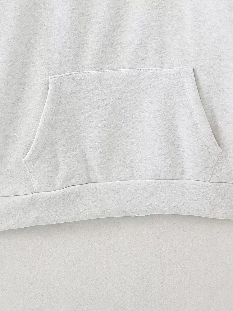 Frühling 2026 Casual Loose Lazy Sle Hoodie Long Sve Damen Top Splicing Sweatirt Bequem Atmungsaktiv Faionable