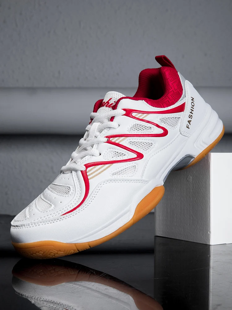 

New Sports Shoes for Men and Women, Low-Cut Lace-Up Thick-Soled Shock-Proof Table Tennis Shoes, Badminton Shoes