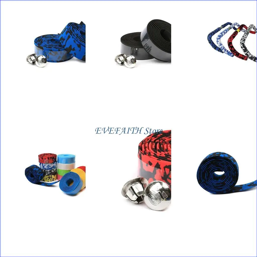 

124B Bicycles Handlebar Tape Anti-Slip Damping Cycling Road Bike Handle Belt Wraps with Bar End Plugs