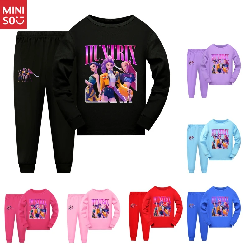 K-pop Demon Hunter Family Pajama Set, Kids & Adults Matching Long Sleeve PJs Pants Set