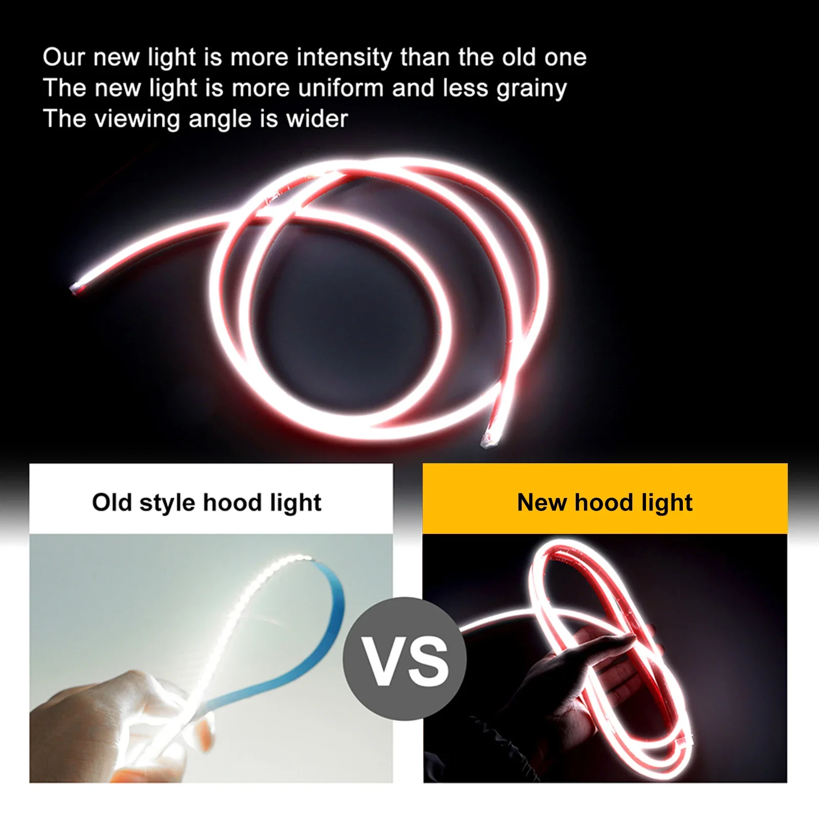 Striscia luminosa universale per cofano a LED per auto RGB ambientale decorativa 12V luce cofano motore tagliabile flessibile lampada al neon per umore accessorio fai da te