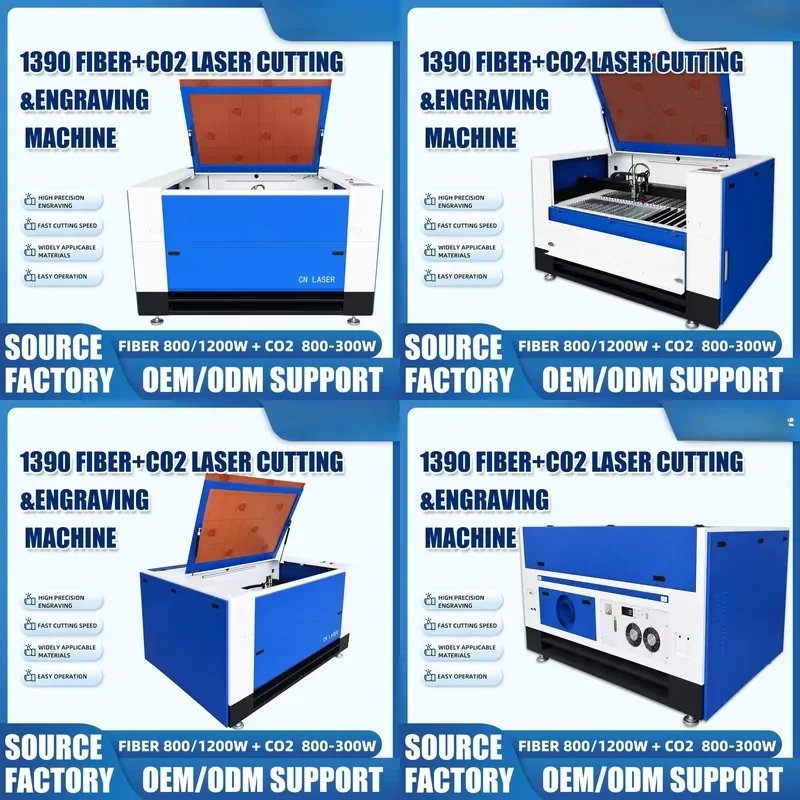 for Fiber and Co2 Laser Cutting Machine Combo 1300x900mm 2 in 1 Cutting Engraving for Metal and Non Metal