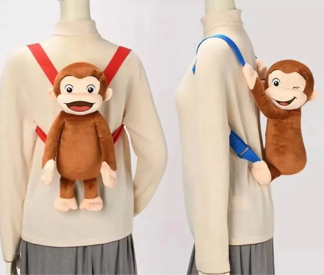 Nieuwe schattige nieuwsgierige George Monkey Kids meisjes pluche knuffel rugzak tassen tas voor kinderen