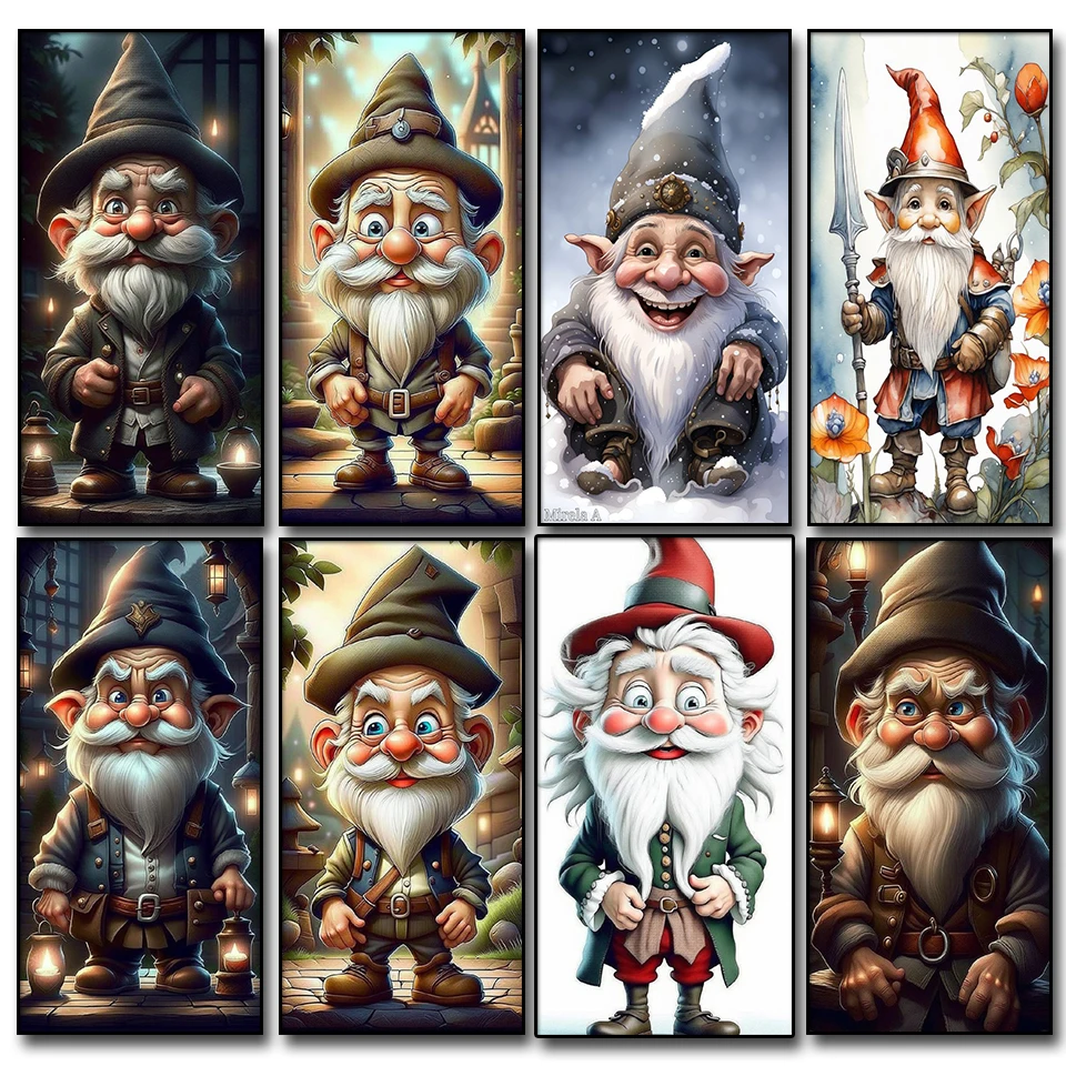 Funny Happy Santa Claus Diamond Painting New 2024 Full Sqaure Round Drill Diamond Mosaic Landscape Large Size Christmas Decor