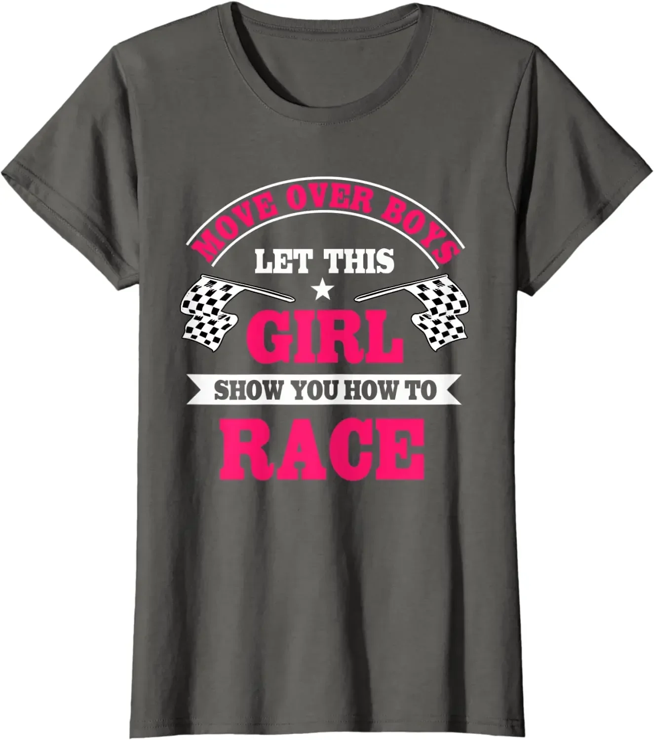 

Car Racing Checkered Flag Automobile Female Motor Racer T-Shirt Cotton Daily Four Seasons Tees Men Clothing T Shirt Streetwear