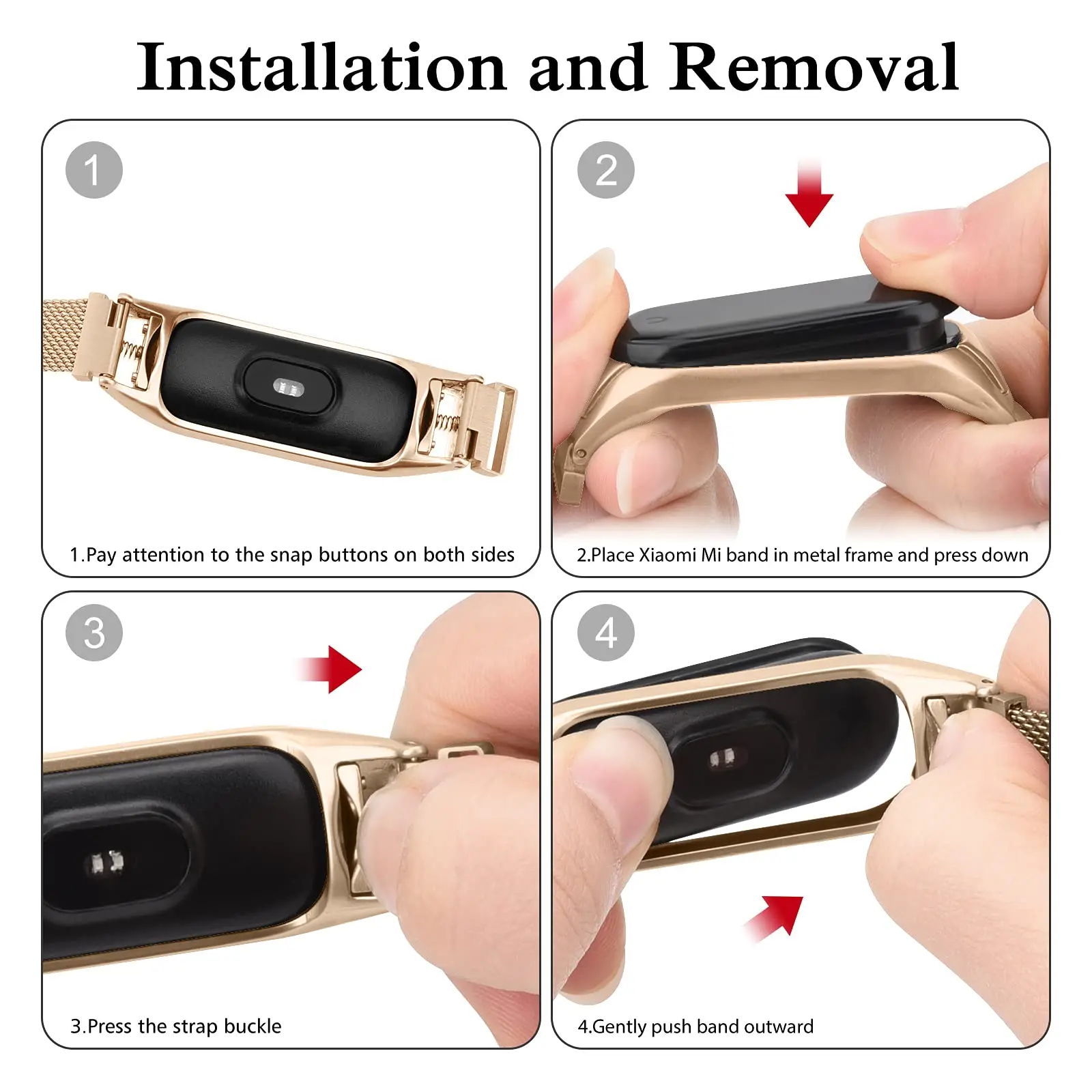 Stainless Steel Strap for Xiaomi Mi Band 8 9 Replacement Correa Milanese Loop Bracelet for Miband 9 8 Watchbands Accessories