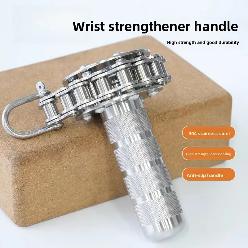 Stainless SteelStrength Rolling Wrist Handle Single-sided Rolling Handle Bending Forearm Wrist Strength Power Wrist Fitness