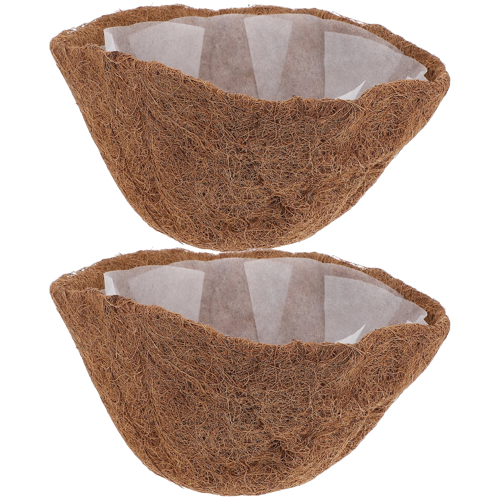 

2 Sets Flowerpot Liners Round Coir Basket Liners for Indoor Hanging Vegetables Outdoor Planters Balcony Gardening Coconut