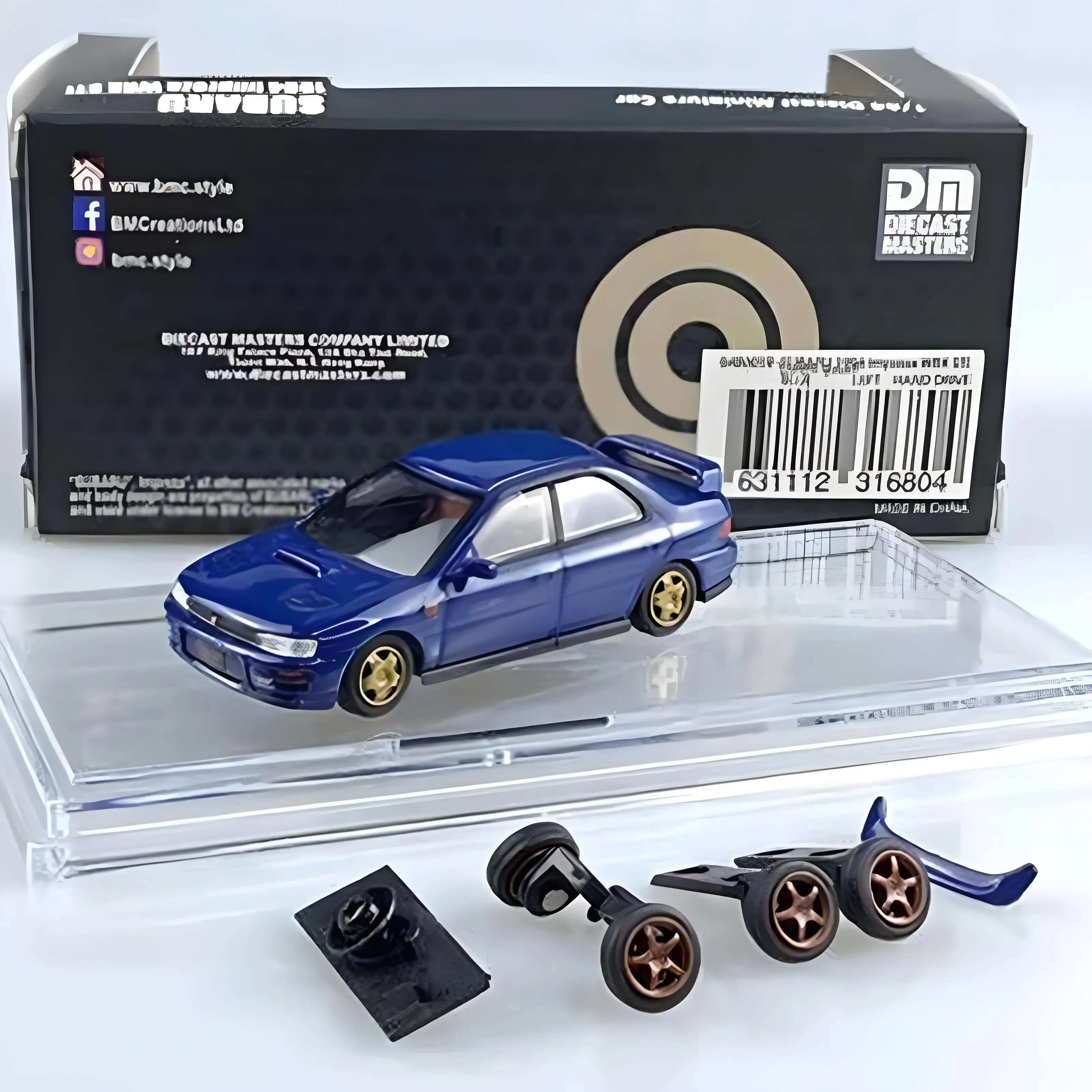 BM Creations 1:64 Impreza WRX 1994, legering auto, gegoten en speelgoedvoertuigen, automodel, miniatuurschaalmodelauto voor kinderen